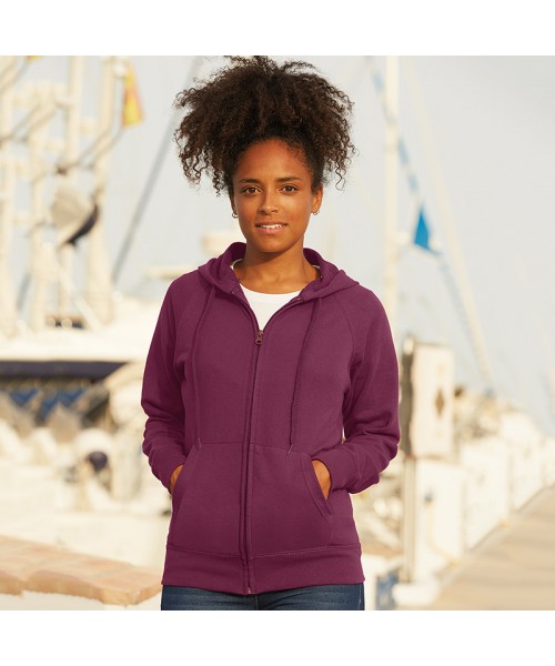 LADY FIT LIGHTWEIGHT ZIP HOODED SWEATSHIRT Fruit of the Loom 240 GSM